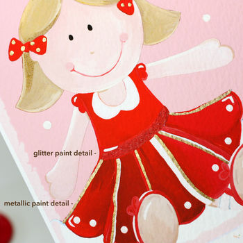 Personalised Rag Doll Girl 1st Christmas Card, 5 of 7