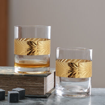 Personalised Gold Leaf Whisky Decanter And Glasses, 4 of 10