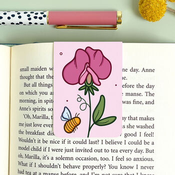 April Magnetic Birth Flower Bookmark Sweet Pea, 3 of 7