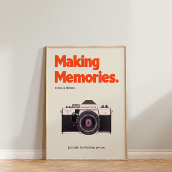 Retro Making Memories Film Camera Wall Print, 2 of 7