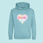 Girls Rainbow Animal Print Heart Personalised Hoodie, thumbnail 3 of 4