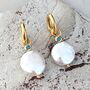 Baroque Pearl And Turquoise Drop Earrings, thumbnail 1 of 5