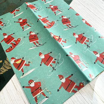 Eco Friendly Fun Guy Santa Tissue Paper Four Sheets, 3 of 4