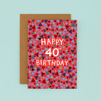 40th Birthday Card For Men, Geometric 40th Card, For Him, 2 of 2