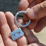 Engraved Sterling Silver Cassette Tape Key Ring, thumbnail 4 of 7