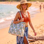 Quilted Cotton Jungle Tote Bag Beach Bag, thumbnail 2 of 5
