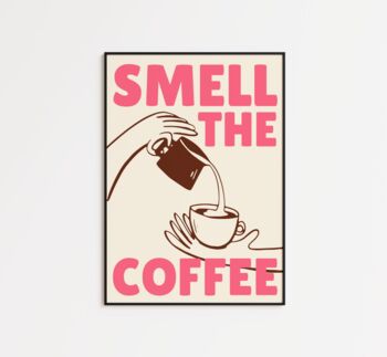 Smell The Coffee Kitchen Wall Art Print Retro, 9 of 11