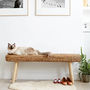 Wooden Hallway Bench With Wicker, thumbnail 2 of 7