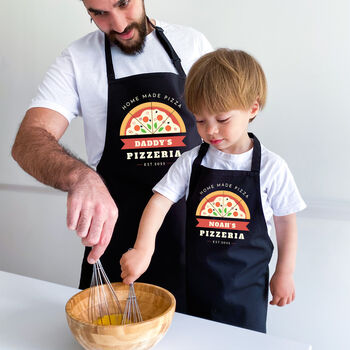 Personalised Daddy And Me Pizza Apron Set, 6 of 7