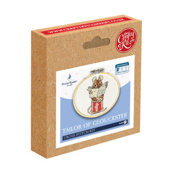 Beatrix Potter Tailor Of Gloucester Mini Cross Stitch Kit, 3 of 4