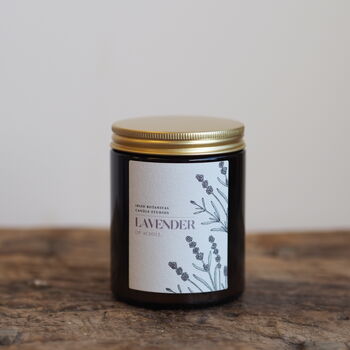 Lavender Botanical Soy Candle Hand Poured Soy Candle, 3 of 3