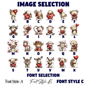 Personalised Whimsical Valentine Anniversary Love Animals Vase, 2 of 8