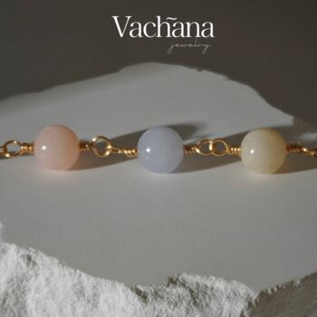 Natural Round Pastel Morganite Gems Pendant Necklace, 4 of 6