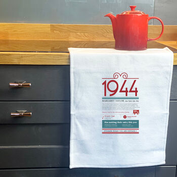 Personalised 80th Birthday Gift Microfibre Tea Towel, 6 of 9