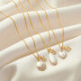 Diamond Initial Necklace And Cream Freshwater Pearl, thumbnail 4 of 7