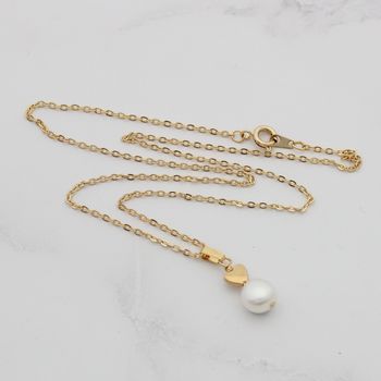 Mini Pearl Pendant With Heart By Bish Bosh Becca