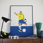 Roberto Carlos Brazil Football Poster, thumbnail 1 of 3