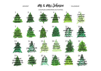 Personalised Mr And Mrs Reusable Advent Calendar, 5 of 7