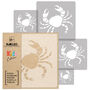 Reusable Plastic Stencils Five Pcs Crab With Brushes, thumbnail 2 of 5