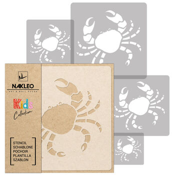 Reusable Plastic Stencils Five Pcs Crab With Brushes, 2 of 5