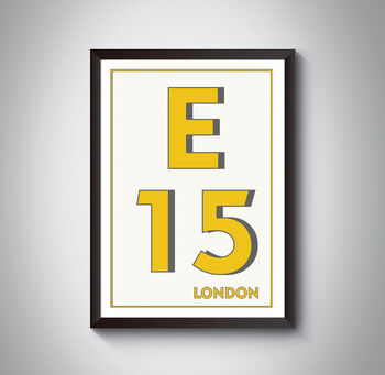 E15 Newham London Typography Postcode Print, 3 of 10