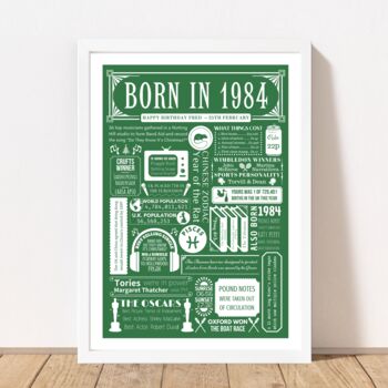 1984 Personalised 40th Birthday Fact Print Gift, 3 of 10