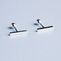 Sterling Silver Screw Back Bar Stud Earrings, thumbnail 1 of 5