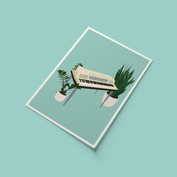 Electric Piano Houseplant Print | Music Poster, 3 of 10