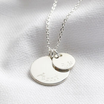 Personalised Sterling Silver Double Disc Charm Necklace, 4 of 11