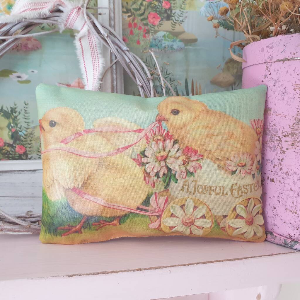 Lavender Sachet Gift Decoration With Vintage Style Easter Chick Print, 1 of 7