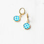 Sky Blue Checkered Earrings, thumbnail 5 of 7