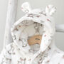 Personalised Bunny Print Dressing Gown With Ears, thumbnail 3 of 9