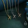 Sterling Silver Very Small Scissors Pendant Necklace, thumbnail 2 of 12