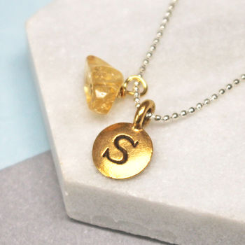 Personalised Initial Birthstone Necklace, 4 of 8