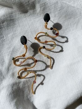 Tourmaline Snake Earrings, 4 of 6