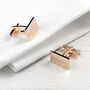 Personalised Rectangle Rose Gold Plated Cufflinks, thumbnail 5 of 7