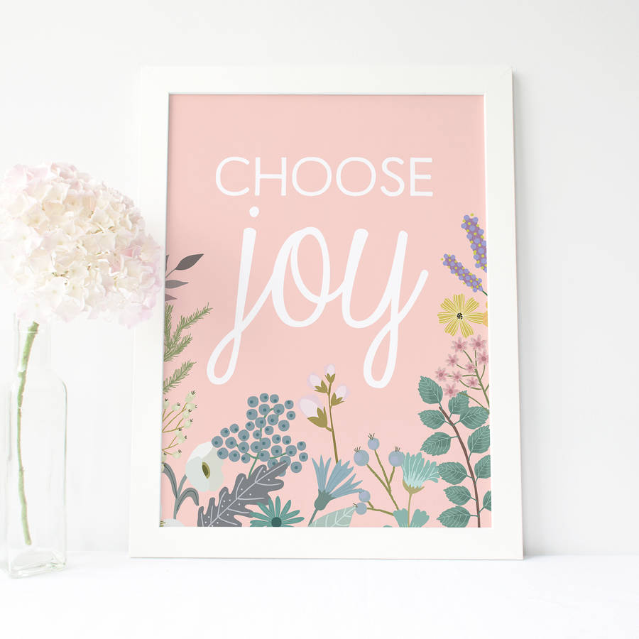 'choose joy' motivational print by paperpaper | notonthehighstreet.com