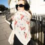 Festive Flamingo Print Scarf In Personalised Gift Box, thumbnail 3 of 4