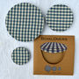 Set Of Three Gingham Cotton Bowl Overs Bowl Covers, thumbnail 4 of 6