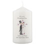 Personalised Wedding Couple Cartoon Pillar Candle, thumbnail 2 of 2