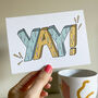 Yay! Fun Graffiti Style Greeting Card, thumbnail 3 of 3