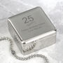 Personalised Birthday Age Silver Square Trinket Box 18th 21st 30th, thumbnail 4 of 6