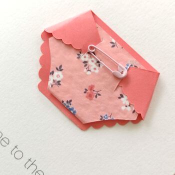 New Baby Girl Floral Nappy Card, 4 of 12