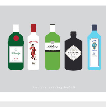Personalised 'Let The Evening Be Gin' Print, 3 of 10