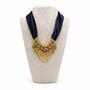 Bold Statement Gold Coin Charm Necklace With Satin Tie Closure, thumbnail 3 of 5