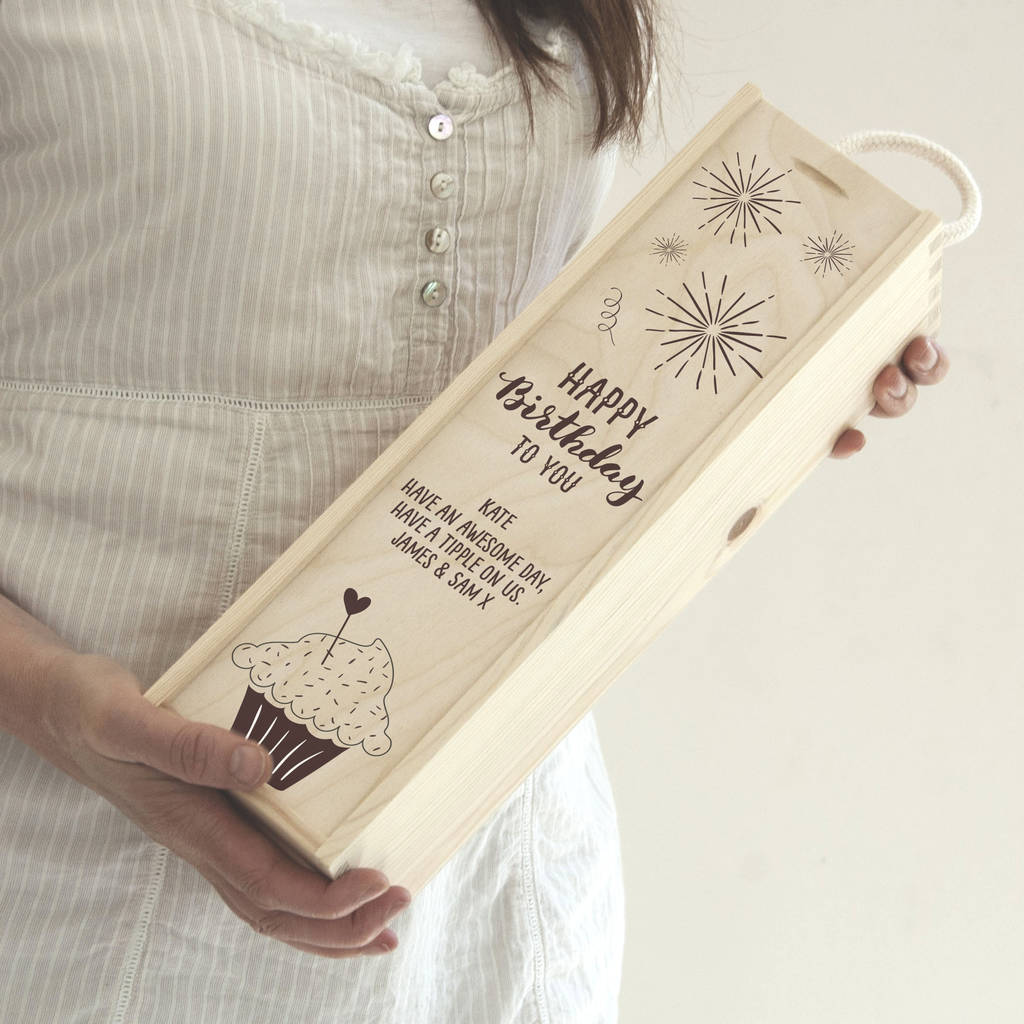 birthday wine box by oh so cherished