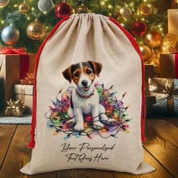 Personalised Jack Russell In Christmas Lights, 8 of 10