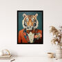 Tiger In A Tuxedo Fun Animal Portrait Wall Art Print, thumbnail 4 of 6