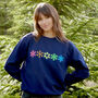 Neon Rainbow Snowflakes Christmas Sweatshirt Jumper, thumbnail 1 of 7