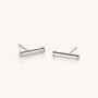 Bar Stud Earrings Sterling Silver And 18ct Gold Plated, thumbnail 2 of 4